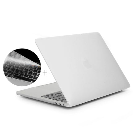 ENKAY Hat-Prince 2 in 1 Frosted Hard Shell Plastic Protective Case + US Version Ultra-thin TPU Keyboard Protector Cover for 2016 New MacBook Pro 13.3 inch with Touchbar (A1706)(White)-garmade.com