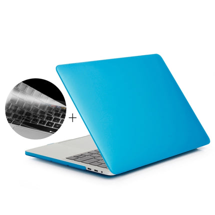 ENKAY Hat-Prince 2 in 1 Frosted Hard Shell Plastic Protective Case + US Version Ultra-thin TPU Keyboard Protector Cover for 2016 New MacBook Pro 15.4 inch with Touchbar (A1707)(Blue)-garmade.com