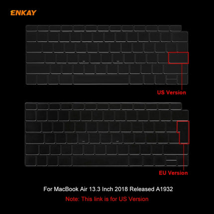 For MacBook Air 13.3 inch A1932 2018 ENKAY Hat-prince US Version of The Notebook Ultra-thin TPU Keyboard Protective Cover-garmade.com