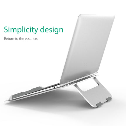 Universal Folding Aluminum Alloy Desktop Height Extender Holder Stand for Macbook, Samsung, Sony, Lenovo and other 17 inch and Below Laptops(Silver)-garmade.com