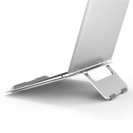 Universal Folding Aluminum Alloy Desktop Height Extender Holder Stand for Macbook, Samsung, Sony, Lenovo and other 17 inch and Below Laptops(Silver)-garmade.com