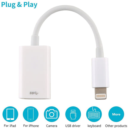 NK102 8 Pin Male to Single USB Female Port Camera Adapter, Support for iOS 13.0 and Above System-garmade.com