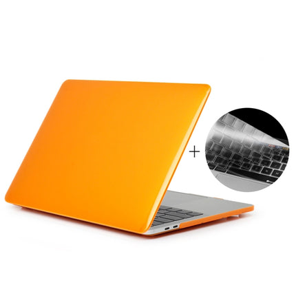 ENKAY Hat-Prince 2 in 1 Crystal Hard Shell Plastic Protective Case + Europe Version Ultra-thin TPU Keyboard Protector Cover for 2016 MacBook Pro 13.3 Inch with Touch Bar (A1706) (Orange)-garmade.com