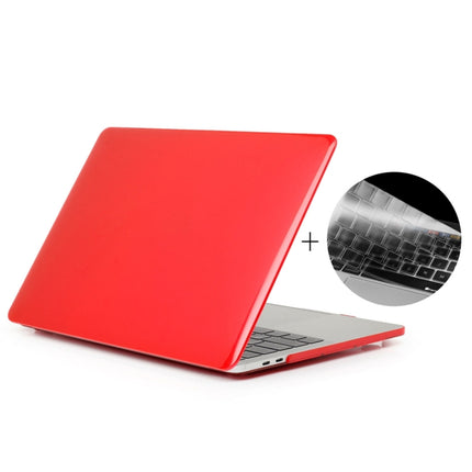 ENKAY Hat-Prince 2 in 1 Crystal Hard Shell Plastic Protective Case + Europe Version Ultra-thin TPU Keyboard Protector Cover for 2016 MacBook Pro 13.3 Inch with Touch Bar (A1706) (Red)-garmade.com