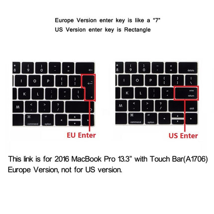ENKAY Hat-Prince 2 in 1 Crystal Hard Shell Plastic Protective Case + Europe Version Ultra-thin TPU Keyboard Protector Cover for 2016 MacBook Pro 13.3 Inch with Touch Bar (A1706) (Transparent)-garmade.com