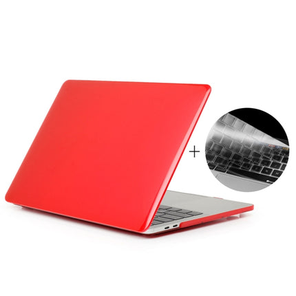 ENKAY Hat-Prince 2 in 1 Crystal Hard Shell Plastic Protective Case + Europe Version Ultra-thin TPU Keyboard Protector Cover for 2016 MacBook Pro 13.3 Inch without Touch Bar (A1708) (Red)-garmade.com