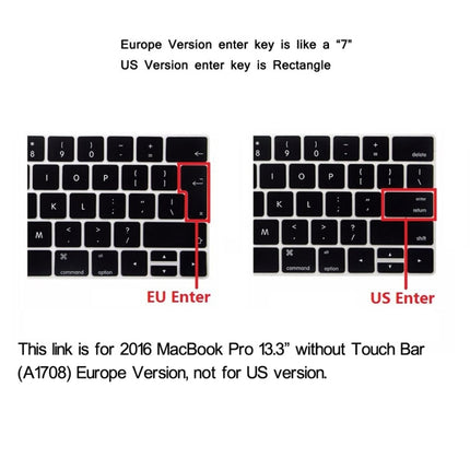 ENKAY Hat-Prince 2 in 1 Crystal Hard Shell Plastic Protective Case + Europe Version Ultra-thin TPU Keyboard Protector Cover for 2016 MacBook Pro 13.3 Inch without Touch Bar (A1708) (Grey)-garmade.com