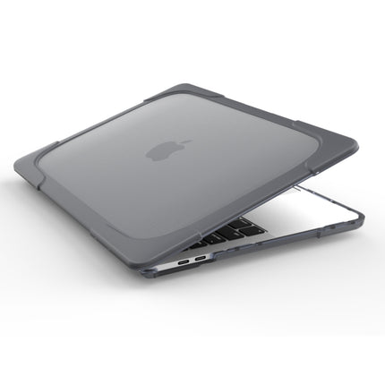For Macbook Pro 13.3 inch (A1708) & with Touchbar (A1706) Laptop TPU + PC Folding Shockproof Protective Case with Holder(Grey)-garmade.com