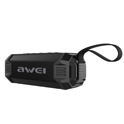 awei Y280 IPX4 Bluetooth Speaker Power Bank with Enhanced Bass, Built-in Mic, Support FM / USB / TF Card / AUX(Black)-garmade.com