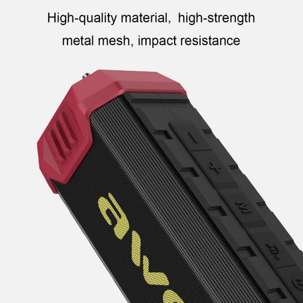 awei Y280 IPX4 Bluetooth Speaker Power Bank with Enhanced Bass, Built-in Mic, Support FM / USB / TF Card / AUX(Red)-garmade.com