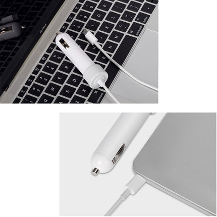 36W 5V 9V 12V 15V 3A DC USB-C / Type-C Car Adapter with 1 USB Port for Apple Macbook A1534, Length: 2m(White)-garmade.com