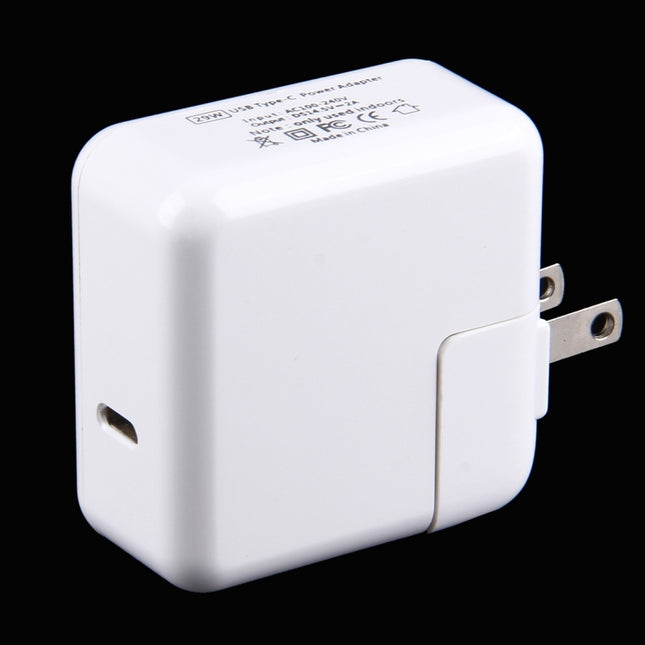 29W USB-C / Type-C 3.1 Port Power Charger Adapter, US Plug(White)-garmade.com