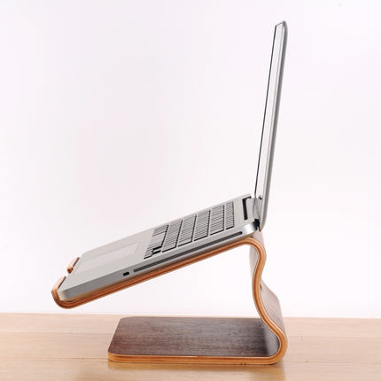SamDi Artistic Wood Grain Desktop Heat Radiation Holder Stand Cradle for Apple Macbook, ASUS, Lenovo(Coffee)-garmade.com