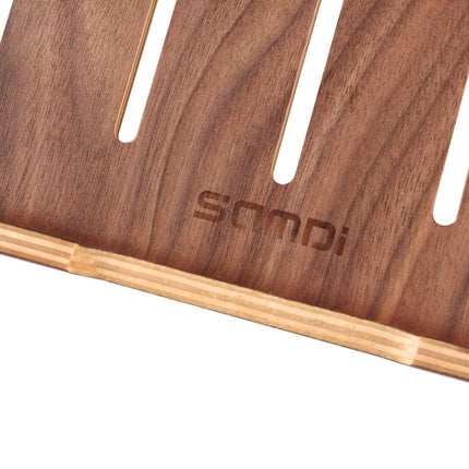 SamDi Artistic Wood Grain Walnut Desktop Heat Radiation Holder Stand Cradle, For iPad, Tablet, Notebook(Coffee)-garmade.com