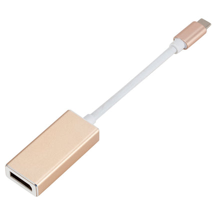 USB-C / Type-C 3.1 Male to DP Female HD Converter, Length: 12cm (Gold)-garmade.com