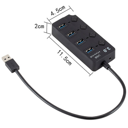 4 Port USB 3.0 Hi Speed Multi Hub Expansion with Switch-garmade.com