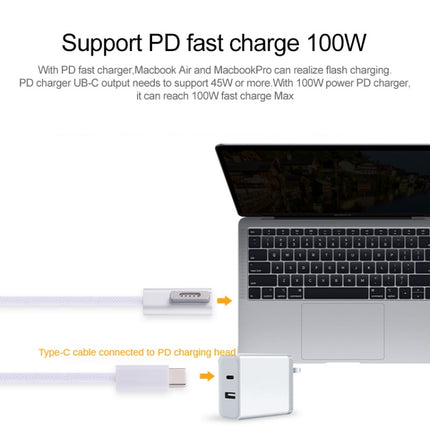 45W / 65W / 85W / 100W 5 Pin MagSafe 2 (T-Shaped) to USB-C / Type-C PD Charging Cable-garmade.com