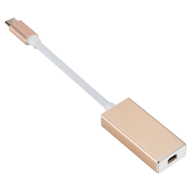 USB-C / Type-C 3.1 Male to Mini DP Female HD Converter, Length: 12cm(Gold)-garmade.com