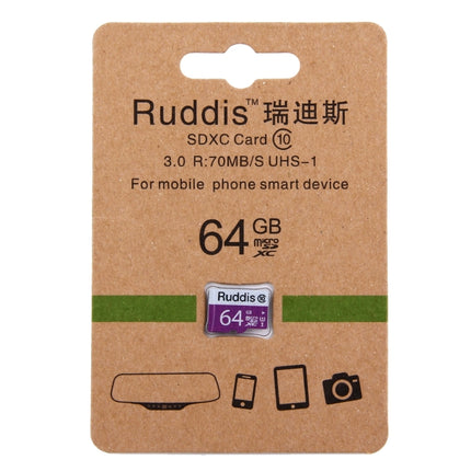 Ruddis 64GB High Speed Class 10 TF/Micro SDXC UHS-1(U1) Memory Card-garmade.com