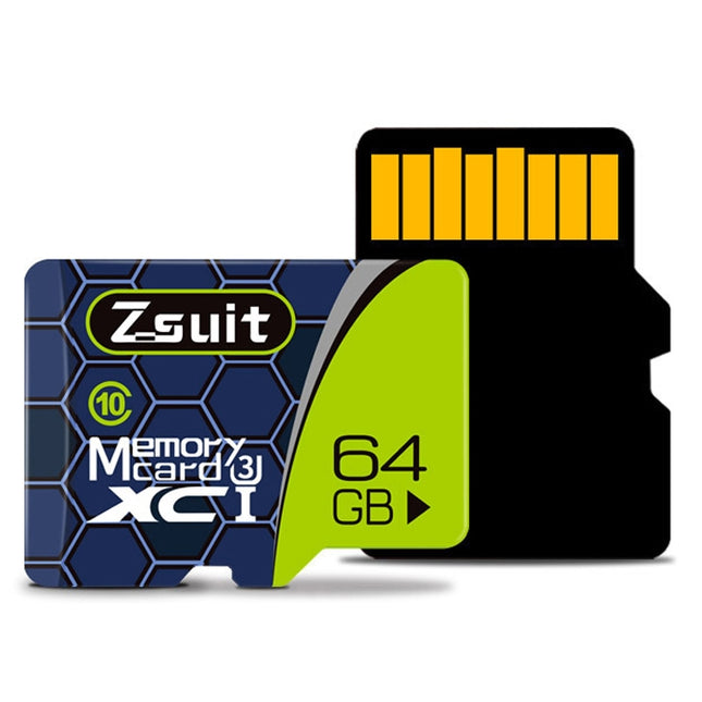 Zsuit 64GB High Speed Class10 Silver Grey TF(Micro SD) Memory Card-garmade.com