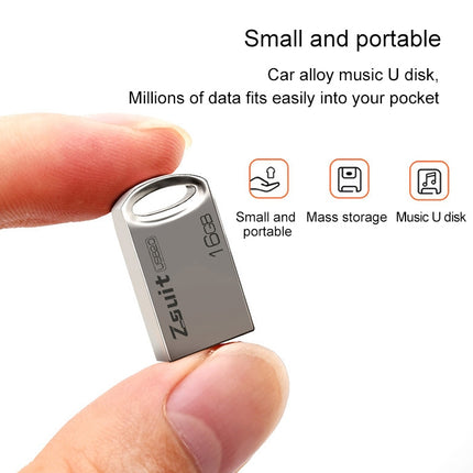 Zsuit 16GB USB 2.0 Mini Metal Ring Shape USB Flash Disk-garmade.com