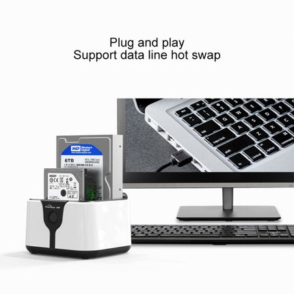 Blueendless 2.5 / 3.5 inch SATA USB 3.0 2 Bay Hard Drive Dock (AU Plug)-garmade.com