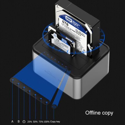 Blueendless 2.5 / 3.5 inch SATA USB 3.0 2 Bay Offline Copy Hard Drive Dock (AU Plug)-garmade.com