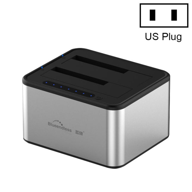 Blueendless 2.5 / 3.5 inch SATA USB 3.0 2 Bay Offline Copy Hard Drive Dock (US Plug)-garmade.com
