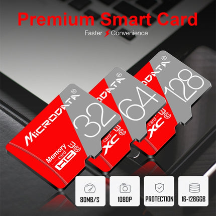 MICRODATA 128GB Class10 Red and Grey TF(Micro SD) Memory Card-garmade.com