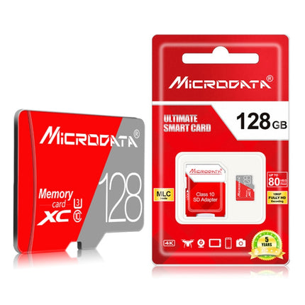 MICRODATA 128GB Class10 Red and Grey TF(Micro SD) Memory Card-garmade.com