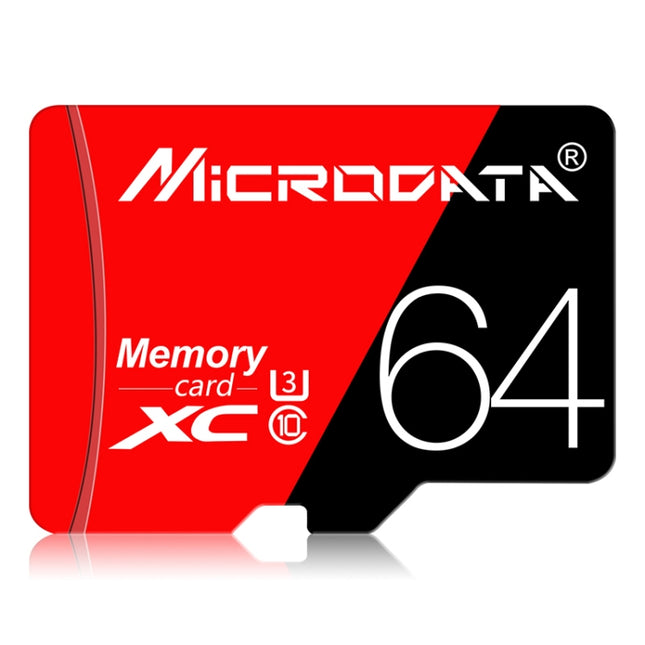 MICRODATA 64GB High Speed U3 Red and Black TF(Micro SD) Memory Card-garmade.com