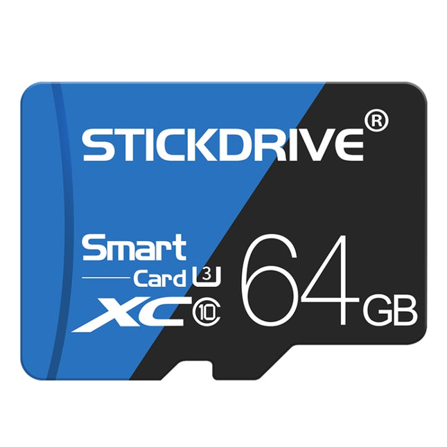 STICKDRIVE 64GB High Speed U3 Blue and Black TF(Micro SD) Memory Card-garmade.com