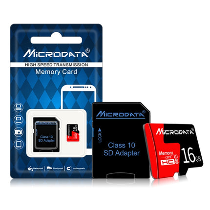 MICRODATA 16GB U1 Red and Black TF(Micro SD) Memory Card-garmade.com