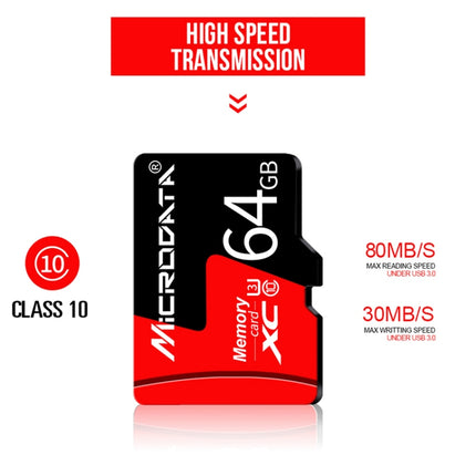 MICRODATA 32GB U1 Red and Black TF(Micro SD) Memory Card-garmade.com