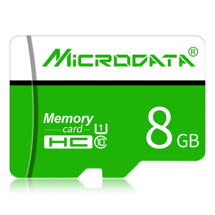MICRODATA 8GB U1 Green and White TF(Micro SD) Memory Card-garmade.com