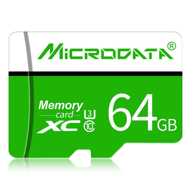 MICRODATA 64GB U3 Green and White TF(Micro SD) Memory Card-garmade.com