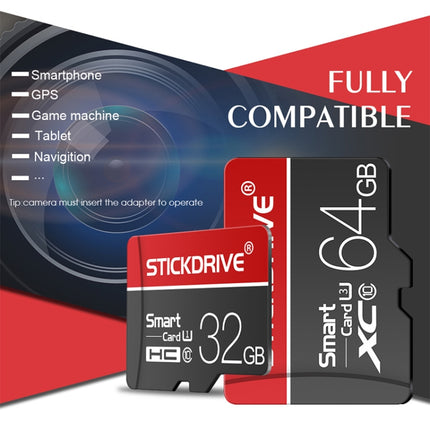 STICKDRIVE 16GB U1 White Line Red and Black TF(Micro SD) Memory Card-garmade.com