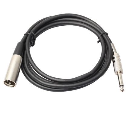 1.8m XLR 3-Pin Male to 1/4 inch (6.35mm) Mono Shielded Microphone Audio Cord Cable-garmade.com