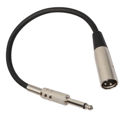 30cm XLR 3-Pin Male to 1/4 inch (6.35mm) XLR Female Plug Stereo Microphone Audio Cord Cable-garmade.com