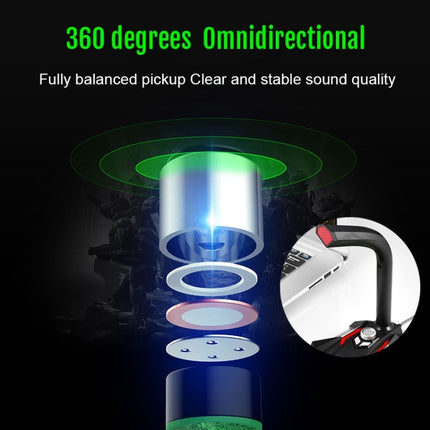 GK Desktop Omnidirectional USB Wired Dual Mic Condenser Microphone, Built-in Sound Card, Compatible with PC / Mac for Live Broadcast, Show, KTV, etc.-garmade.com