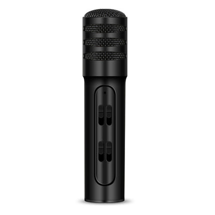 BGN-C7 Condenser Microphone Dual Mobile Phone Karaoke Live Singing Microphone Built-in Sound Card(Black)-garmade.com