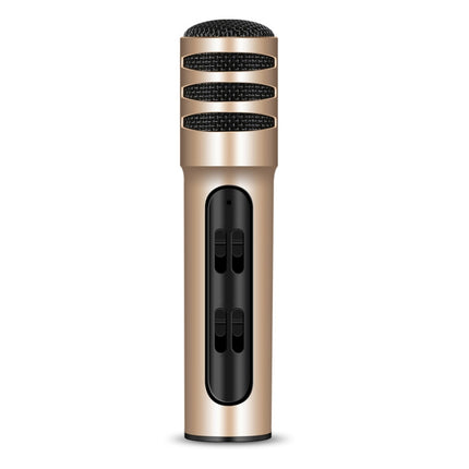 BGN-C7 Condenser Microphone Dual Mobile Phone Karaoke Live Singing Microphone Built-in Sound Card(Gold)-garmade.com