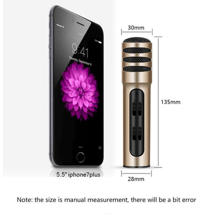 BGN-C7 Condenser Microphone Dual Mobile Phone Karaoke Live Singing Microphone Built-in Sound Card(Gold)-garmade.com