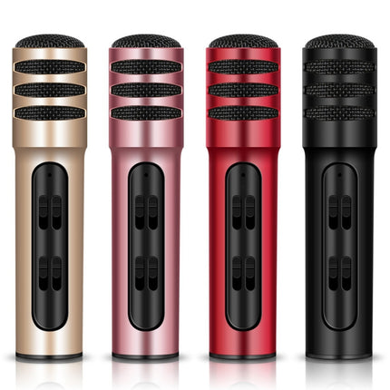 BGN-C7 Condenser Microphone Dual Mobile Phone Karaoke Live Singing Microphone Built-in Sound Card(Pink)-garmade.com