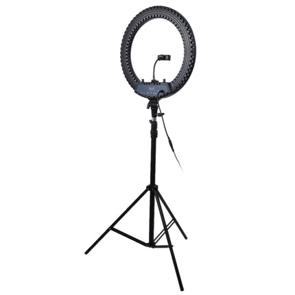 18 inch 55W Two-speed Dimmable Anchor Photography Self-timer LED Ring Fill-in Light with Tripod-garmade.com