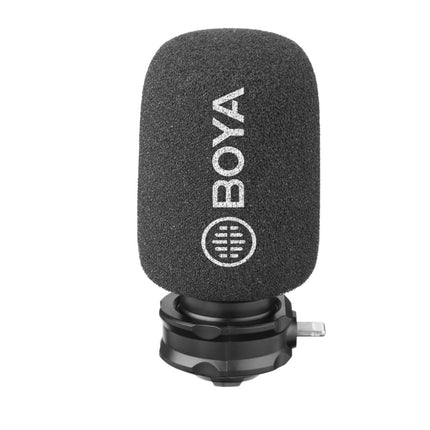 BOYA BY-DM200 8 Pin Interface Plug Condenser Live Show Video Vlogging Recording Microphone for iPhone (Black)-garmade.com