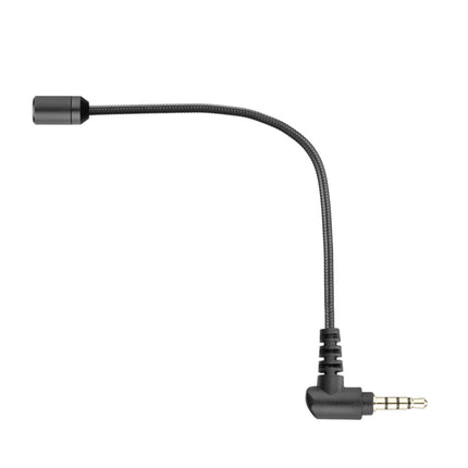 BOYA BY-UM4 3.5mm Interface Plug Live Show Omni-directional Condenser Mic Mini Flexible Microphone for iPhone, Galaxy, Huawei, LG and other Smartphones(Black)-garmade.com