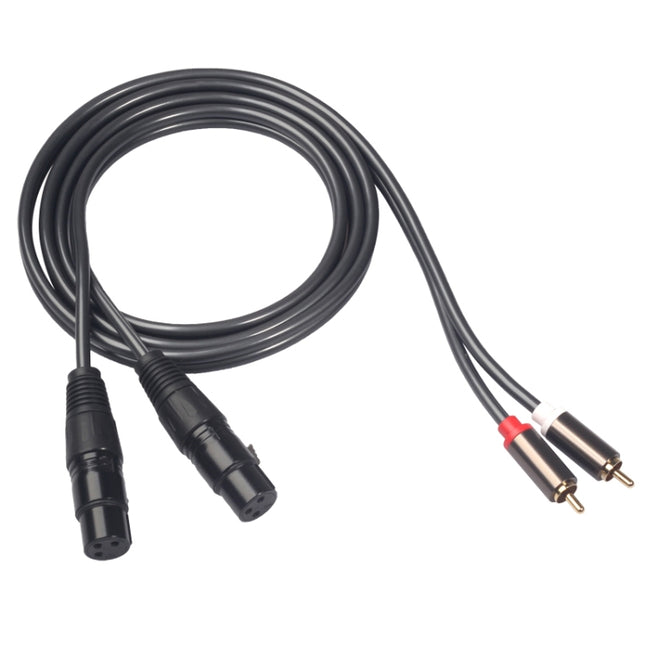 366120-15 2 RCA Male to 2 XLR 3 Pin Female Audio Cable, Length: 1.5m-garmade.com