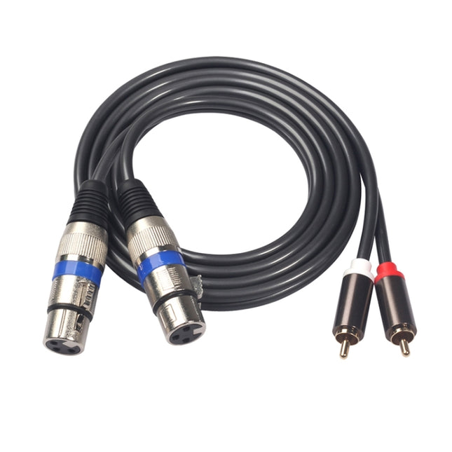 366156-15 2 RCA Male to 2 XLR 3 Pin Female Audio Cable, Length: 1.5m-garmade.com