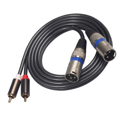 366155-15 2 RCA Male to 2 XLR 3 Pin Male Audio Cable, Length: 1.5m-garmade.com